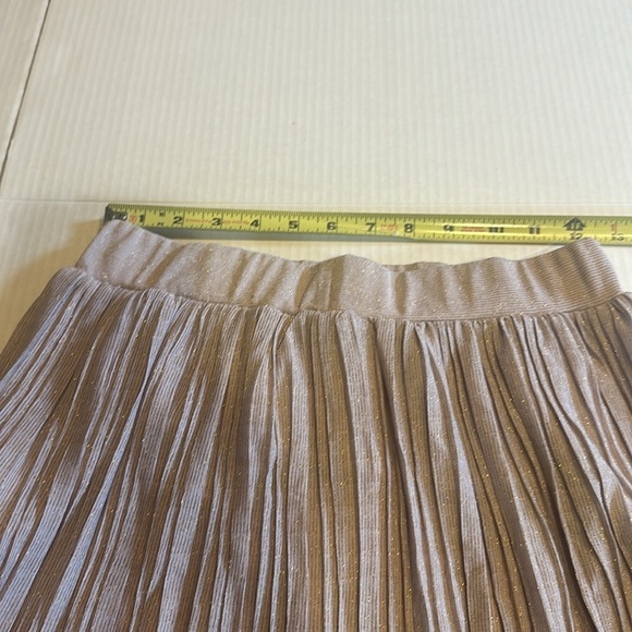 NWT Walter Baker long shimmery elastic skirt beige gold with inside liner size 6 - Picture 6 of 11